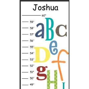   Personalized Fun Alphabet Canvas Growth Chart 