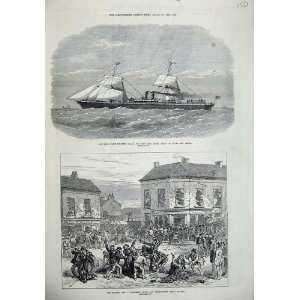   1872 Screw Steamer Ship Japan Suez Canal Belfast Riots
