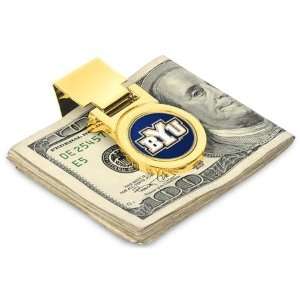  Brigham Young Cougars BYU NCAA Gold Money Clip: Sports 
