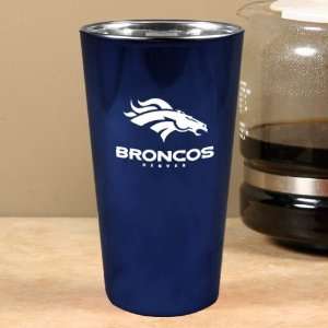  NFL Denver Broncos Navy Blue Lusterware Pint Cup: Sports 