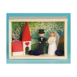 Wedding Day Erzgebirge German Matchbox Wood Miniature  