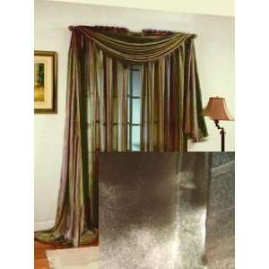    Ombre Sheer Voile Window Panel Green/Brown84L: Home & Kitchen