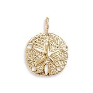    14 Karat Gold Plated Sterling Silver Sand Dollar Pendant: Jewelry