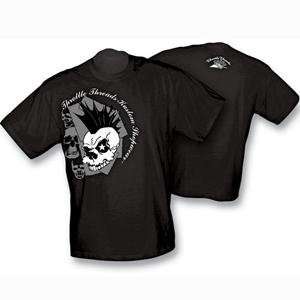  Throttle Threads Skull Pile 2 T Shirt   Medium/Black Automotive