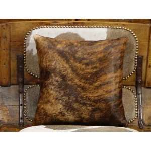  Dark Golden Brindle Cow / Steer Hide (Cowhide) Pillow 