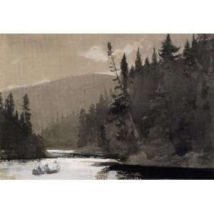   name Three Men in a Canoe, By Homer Winslow  Home
