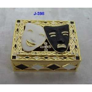  Tragedy Comedy Theater Masks Jewelry Trinket Box 1in Hin 