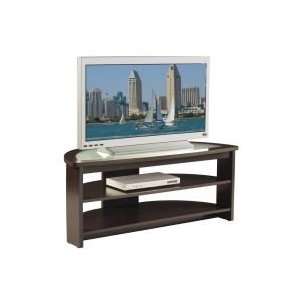  52 Half Moon TV Stand Espresso with Glass   Office Star 