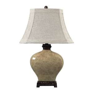   Valley Floral Ceramic Table Lamp, Sand Linen Shade: Home Improvement