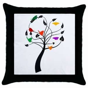  Colorful Tree Black Throw Pillow Case: Home & Kitchen
