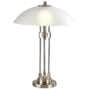   Dome Shade Brushed Steel Contemporary Table Lamp: Home Improvement
