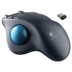  M570 Wireless Trackball, Four Buttons, Scroll, Black/Blue 
