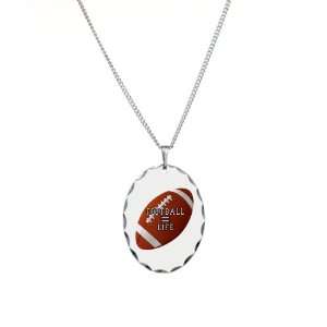    Necklace Oval Charm Football Equals Life: Artsmith Inc: Jewelry