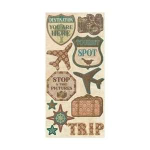  Creative Imaginations Trip & Travel Chipboard Stickers 