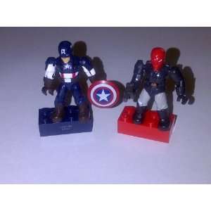 Mega Bloks Marvel Series 2 Captain America and Red Skull Figures Loose 