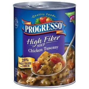 Progresso High Fiber Tuscany Chicken Soup, 19 oz, 12 pk  