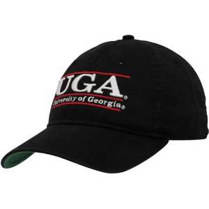  Georgia Bulldogs Black 3D Bar Design Adjustable Hat