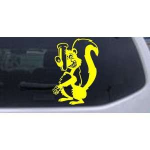Yellow 28in X 19.6in    Stinky Skunk Animals Car Window Wall Laptop 