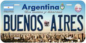 Buenos Aires Argentina Car Tag Novelty License Plate  