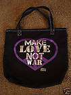 BEBE Make love not war Black Tote Bag $34  