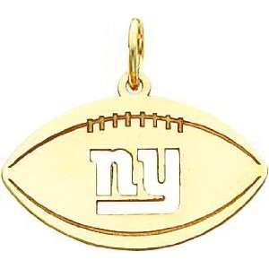    14K Gold NFL New York Giants Logo Football Charm