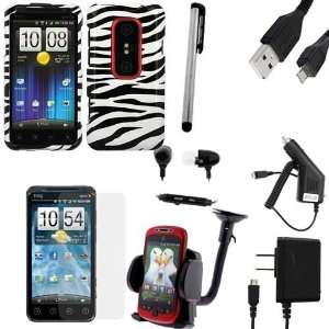 Combo Set Includes: Hard Snap On Cover Case (Zebra Print) + LCD Screen 