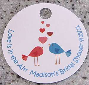 20 Love Birds Favor Gift Tags Valentines Day Party  