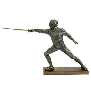 Olympic Sport Fencing Sculpture Swordsman Statue Touche  