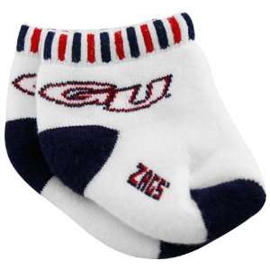 Gonzaga Bulldogs Infant White Navy Blue Circus Striped Team Logo Socks 