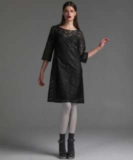 Dolce & Gabbana black floral lace shift dress  