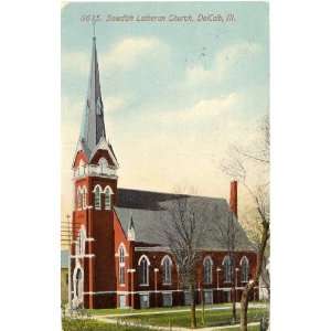  Postcard   Swedish Lutheran Church   DeKalb Illinois 
