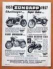   1957 Zundapp Motorcycles Single Page Ad with Bella Motorscooter