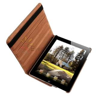   360° Rotating Leather Hard Cover Case Swivel Stand For iPad 2  