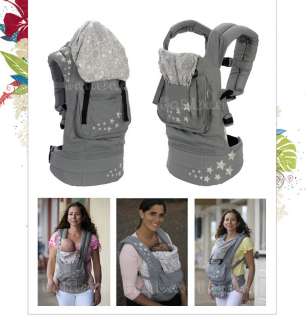 Baby Carrier Infant Comfort Backpack Sling back Rider Grey Canvas 