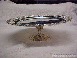 Vintage Godinger Silver Footed Pedestal Wedding Cake Plate Forks 