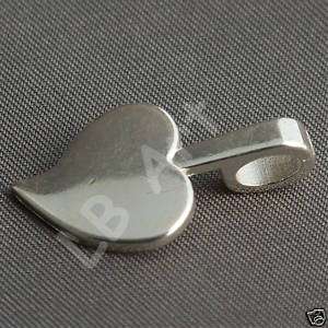 25 pack AANRAKU Small Silver Plated Heart Pendant Bails  