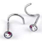 10PCS 0.7mm Twist Bended Stainless Steel Captive Nose Ring Enamel 