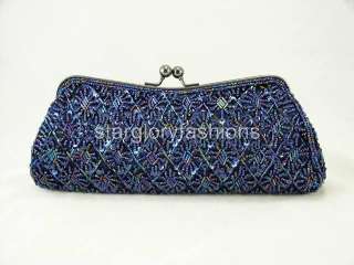 Classic Beaded Sequined Evening Clutch Bag 10 Colors  