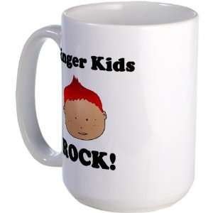 Ginger Kids Rock Humor Large Mug by   Kitchen 
