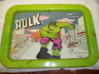 Vintage Metal 1979 Hulk TV Dinner Lunch Tray Lap Desk Marvel Comics DC 