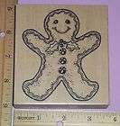   NEW Holiday Rubber Mounted Stamps Gingerbread Man & Happy Holidays