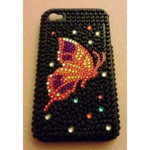  iPhone 4 Case Blink Diamonds Alluring Colorful Butterfy in 