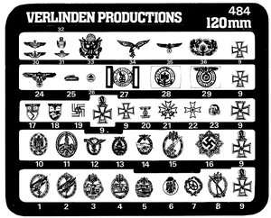 Verlinden 120mm US & German Insignia, item #484  