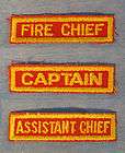   PATCH LOT 3 CAPTAIN CHIEF ASSISTANT FDNY COLLECTION NEW VINTAGE