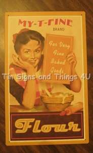   TIN SIGN metal vtg retro ad kitchen pantry diner home decor OHW  
