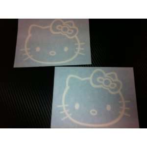 2 X Hello Kitty Racing Car Decal Sticker (New) White 