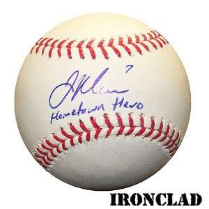   Mauer Autographed Baseball with Hometown Hero Ins