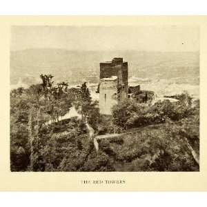 1907 Print Red Towers Granada Spain Historical Landmark 