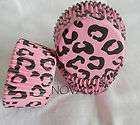   Hot pink leopard cupcake liners baking paper cup muffin case wrapper