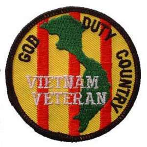  Vietnam Veteran God Duty & Country Patch Yellow & Green 3 